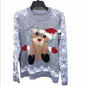 Christmas Teddy Reindeer Sweater Size S/M